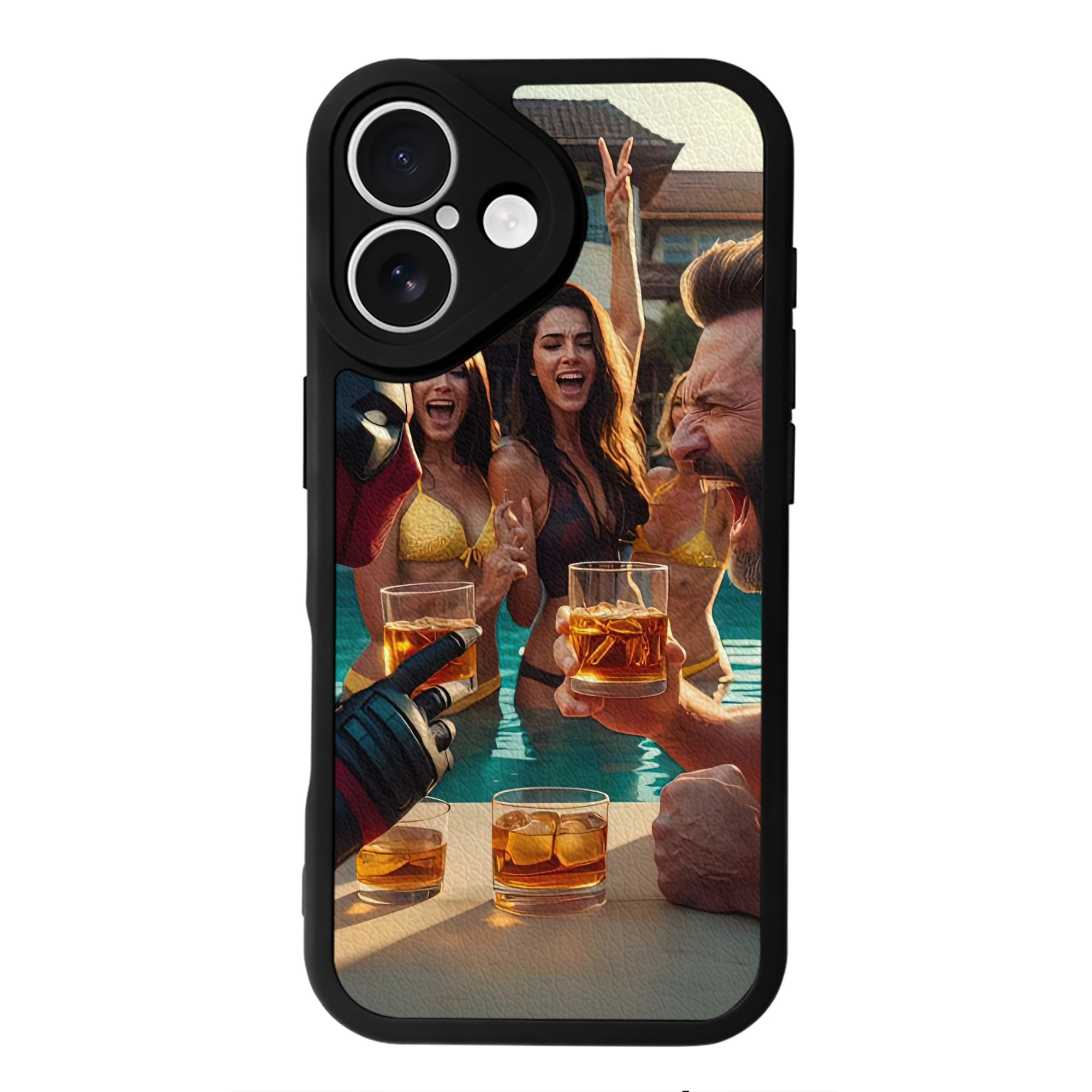 （画像用） Deadpool デッドプール 【iPhone 16シリーズ対応】シリコンスマホケース（レザー調） 材質：シリコン